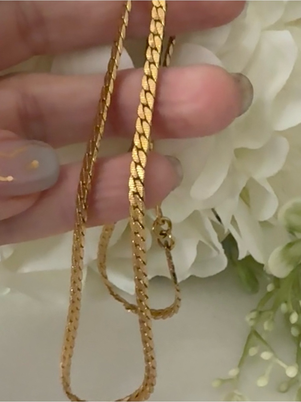 Monet Gold Herringbone Chain Necklace - Picture 2 of 6
